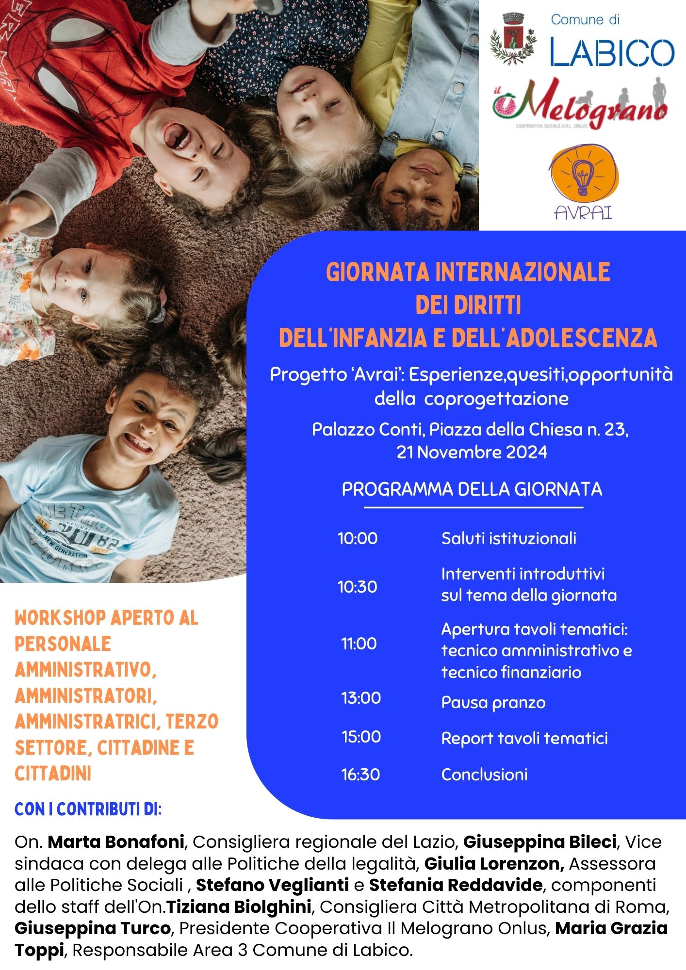 20 novembre: Giornata Internazionale dei Diritti dell'Infanzia e dell'Adolescenza