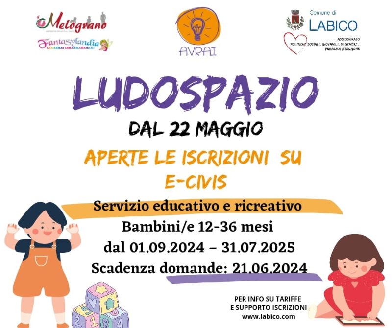 Ludospazio: Dal 22 Maggio aperte le nuove iscrizioni su E-Ecivis