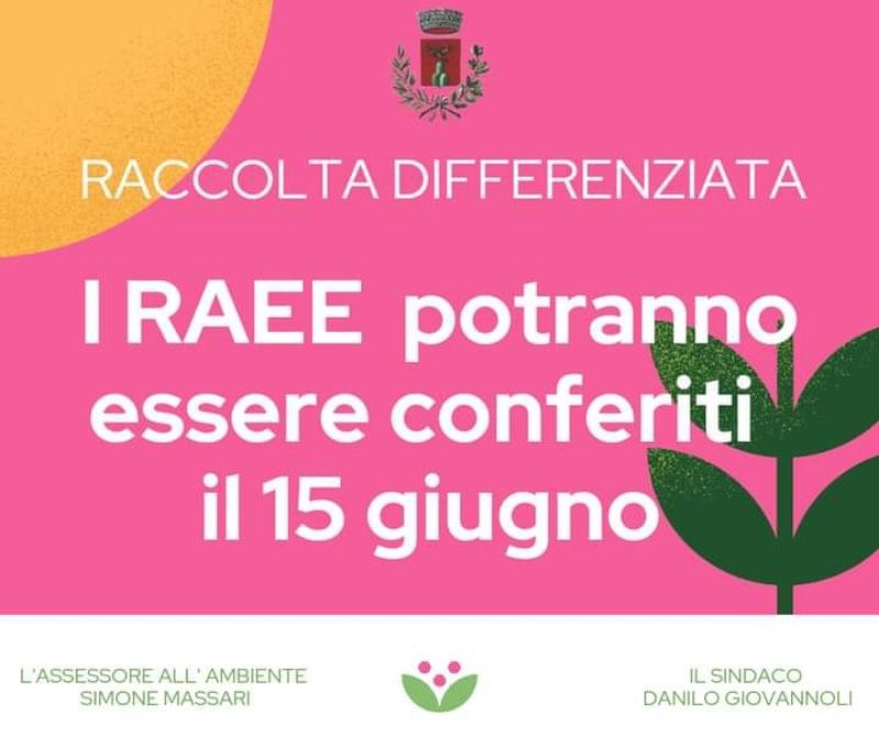 Conferimento dei RAEE il15 Giugno