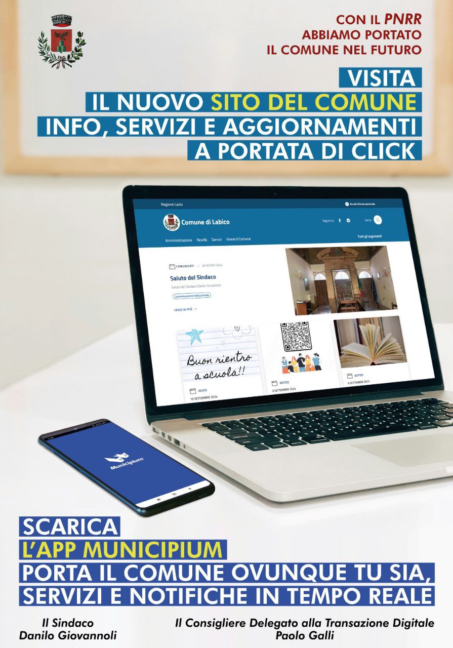 Labico si digitalizza: ecco la nuova app Municipium e il nuovo sito comunale! 