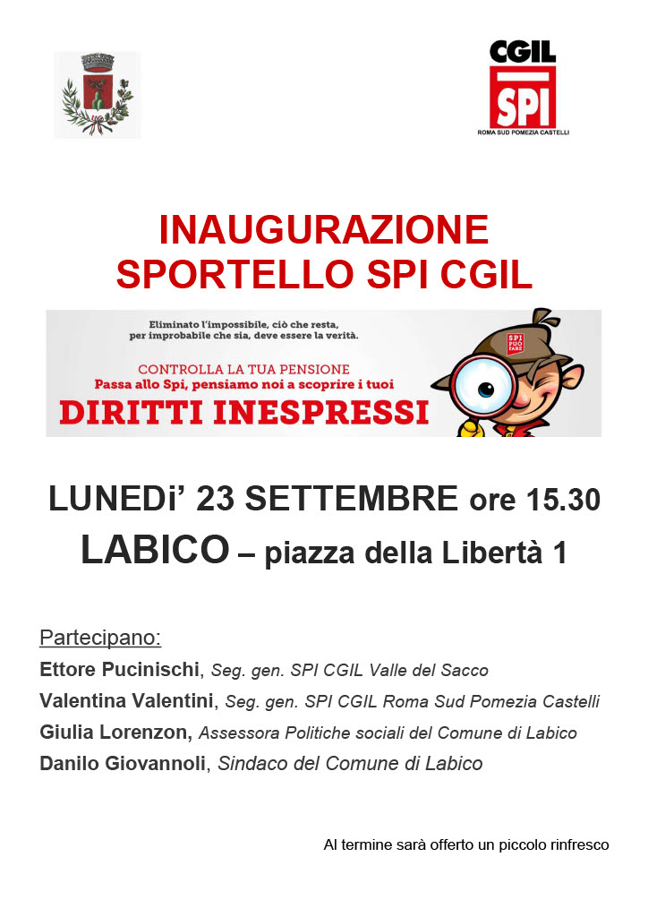 Inaugurazione Sportello SPI CGIL