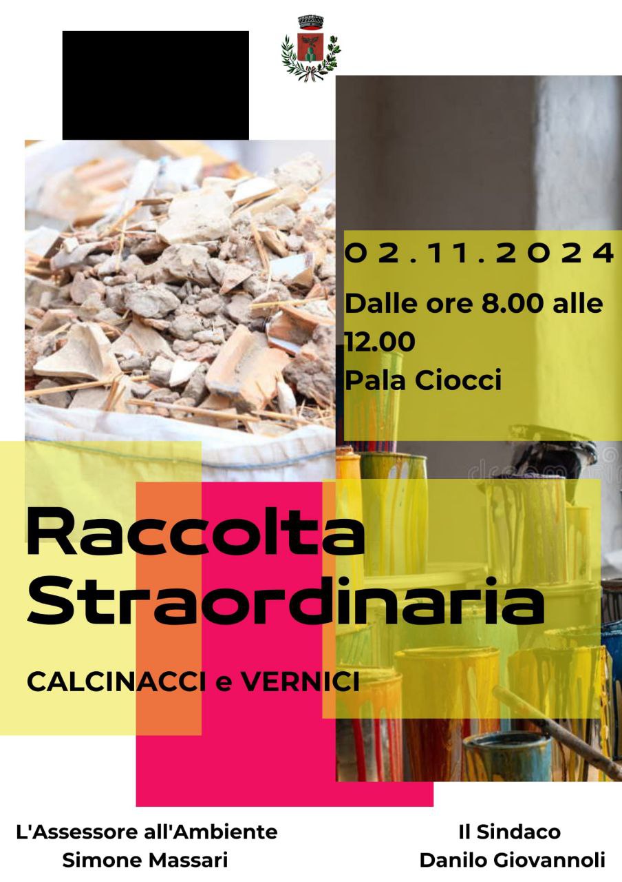 Raccolta straordinaria calcinacci  ⚠️ Solo per residenti di Labico